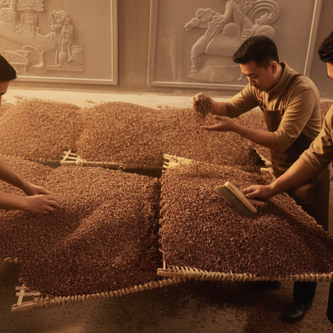 People curating Sorghum